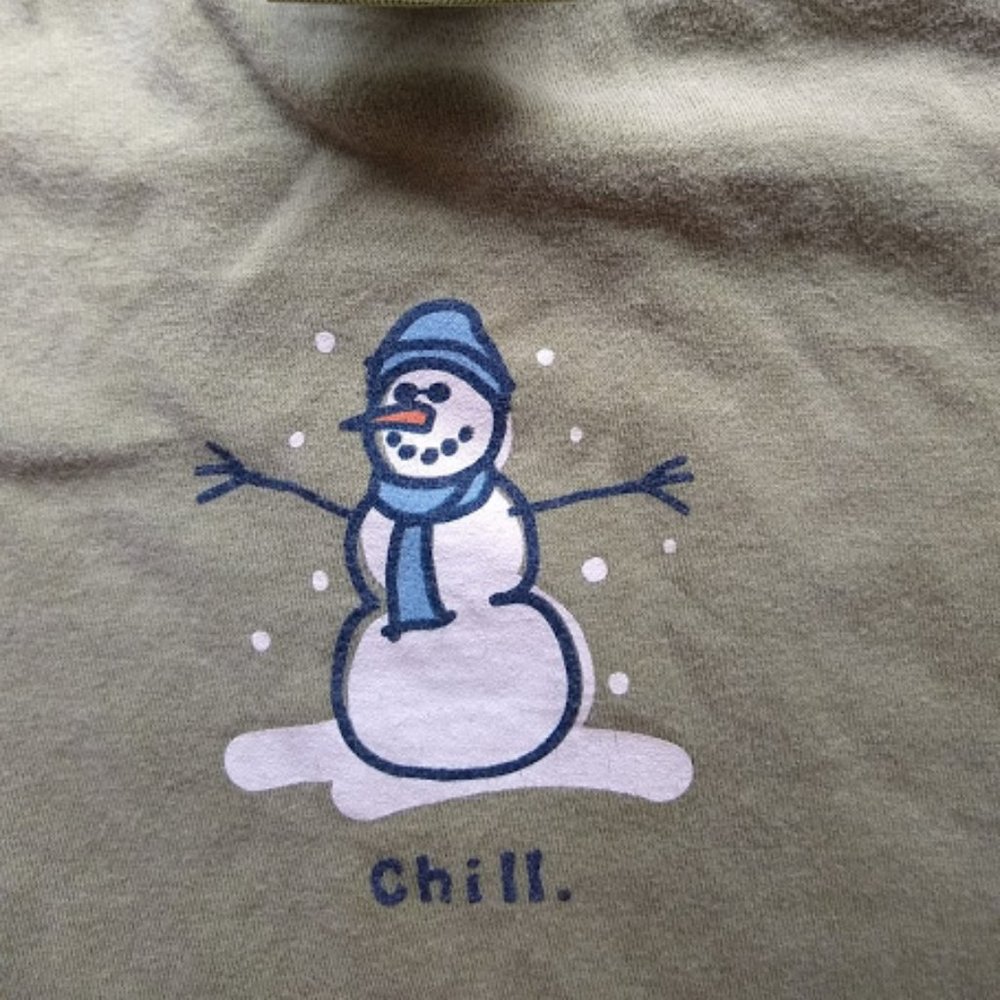 Life Is Good Long Sleeve Snowman "Chill" XL